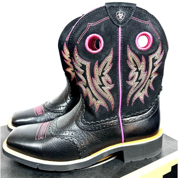 Ariat Fatbaby® NEW Cowgirl Boots Ladies SZ 10 Mustang Black Pink